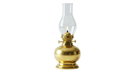 Isolated Oil Lamp Antique with Flame