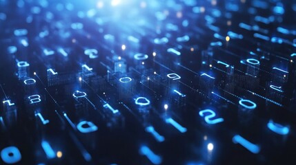 Obraz premium Digital city of binary code