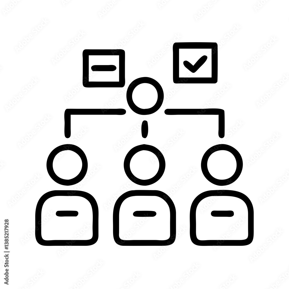 Poster understanding organizational chart diagram with team structure and hierarchy management system desig