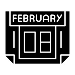 Obraz premium 8 February Solid Style Icon