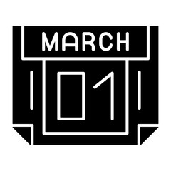 1 March Solid Style Icon