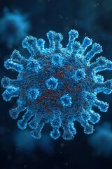 Microscopic View of a Coronavirus Particle