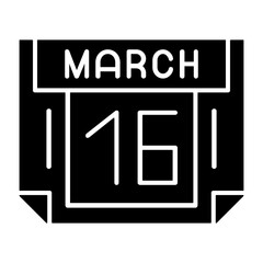 16 March Solid Style Icon