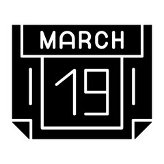 19 March Solid Style Icon