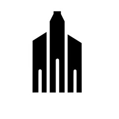 Abstract Black Architecture Silhouette with Reflection