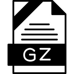 GZ File Format Solid Style Icon