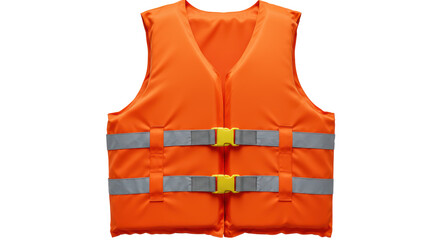 Isolated Orange Life Vest for Safety and Water Activities