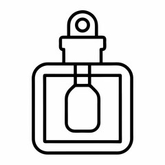 Perfume outline icon on white background 