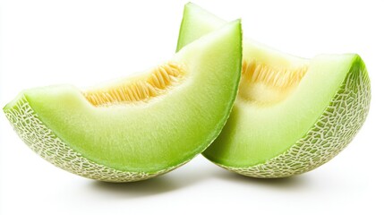 A fresh honeydew melon sliced