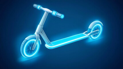 Futuristic electric scooter with glowing wheels and deck