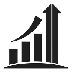Upward Trend  Growth Chart Icon, Business Success, Progress Symbol, Financial Growth, Investment Success