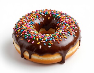 tasty chocolate donut, isolated on white