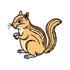 Cute chipmunk illustration vector art graphic design for wildlife animal lovers and nature enthusiasts design