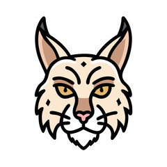 Illustration of a lynx head wild cat predator animal vector graphic design element for wildlife projects