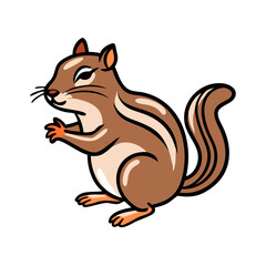 Cute cartoon chipmunk illustration drawing vector image for kids and animal lovers design elements
