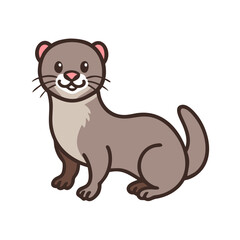 Cute cartoon otter illustration vector drawing for kids and animal lovers, adorable otter design art