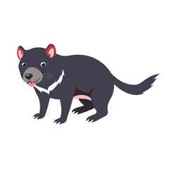 Cartoon tasmanian devil vector illustration, wildlife animal drawing, cute devil character design for kids 100