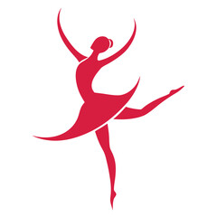 Elegant Ballerina Silhouette Graceful Dance Pose Illustration