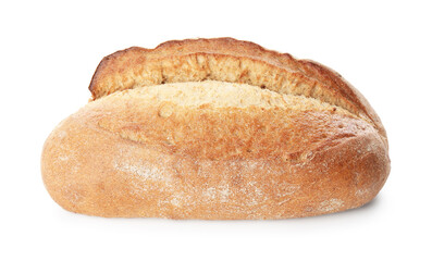 Whole loaf of freshly baked bread isolated on white