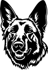 Obraz premium German Shepherd | Minimalist and Simple Silhouette - Vector illustration