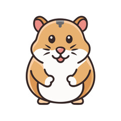 Cute cartoon hamster drawing vector illustration for pet lovers and animal themed designs and projects