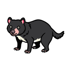 Cute cartoon tasmanian devil vector illustration drawing for kids education and wildlife animal graphics