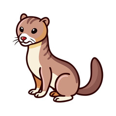 Cartoon weasel illustration cute animal drawing vector image for kids and educational resources use case