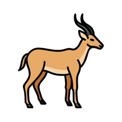 Illustration of a beautiful antelope vector drawing for wildlife and nature themed designs and projects