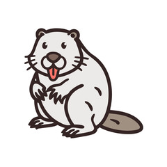 Cute cartoon beaver vector illustration download for kids animal clip art and wildlife design resources