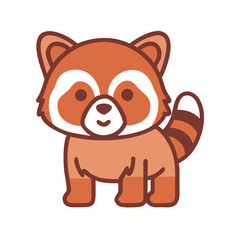 Cute red panda vector illustration for kids design and animal lovers graphic design projects and prints