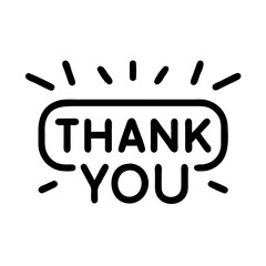 Obraz premium thank you icon flat vector