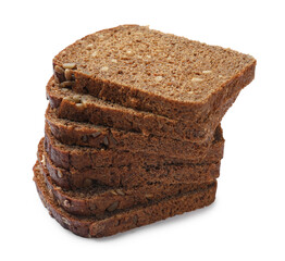 Pieces of fresh bread isolated on white