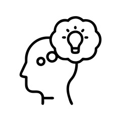thinking icon flat vector