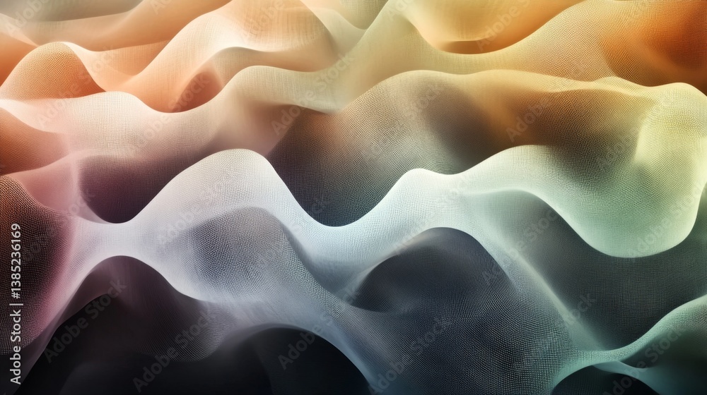 Poster dynamic waves of color abstract background digital art vibrant environment close-up view visual harm