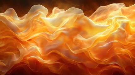 Fototapeta premium Golden fabric drapes, flowing fabric, vibrant colors, abstract design. Possible use fashion, beauty, or product photography