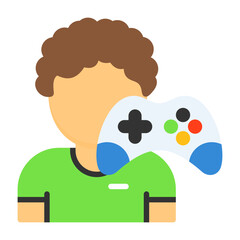 Gamer Flat Style Icon
