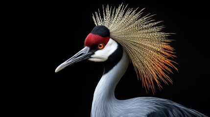 Fototapeta premium Grey Crowned Crane Profile Close-up