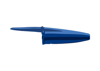Caneta esferográfica com tampa azul e corpo transparente