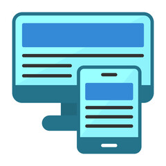 Responsive design Flat Style Icon