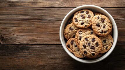chocolate chip cookies in a bowl 