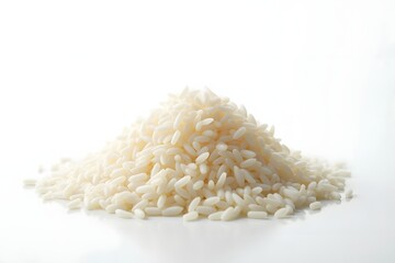 The boiled Chinese rice a hill on a white background