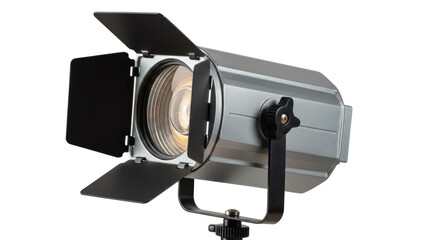 Isolated Fresnel Spotlight with Barn Doors for Professional Lighting