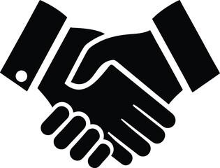 Handshake Silhouette Vector & Business Partnership Icon