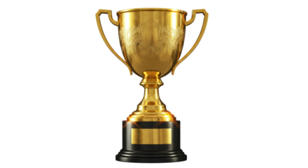 Isolated Golden Trophy for Victory and Achievement