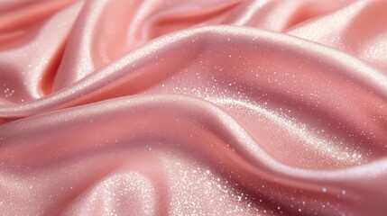 Elegant pink satin fabric textiles showcase close-up details soft texture indoor setting fashion concept