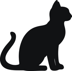 black cat silhouette isolated on white