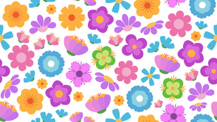 Delicate floral seamless pattern with tiny pastel flowers on a white background. Soft and colorful ditsy print, perfect for fabric, fashion, or stationery design. Elegant and decorative template.