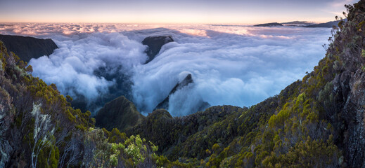 Panorama Sea ​​of ​​clouds - La Réunion