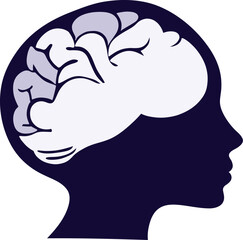 human head with brain