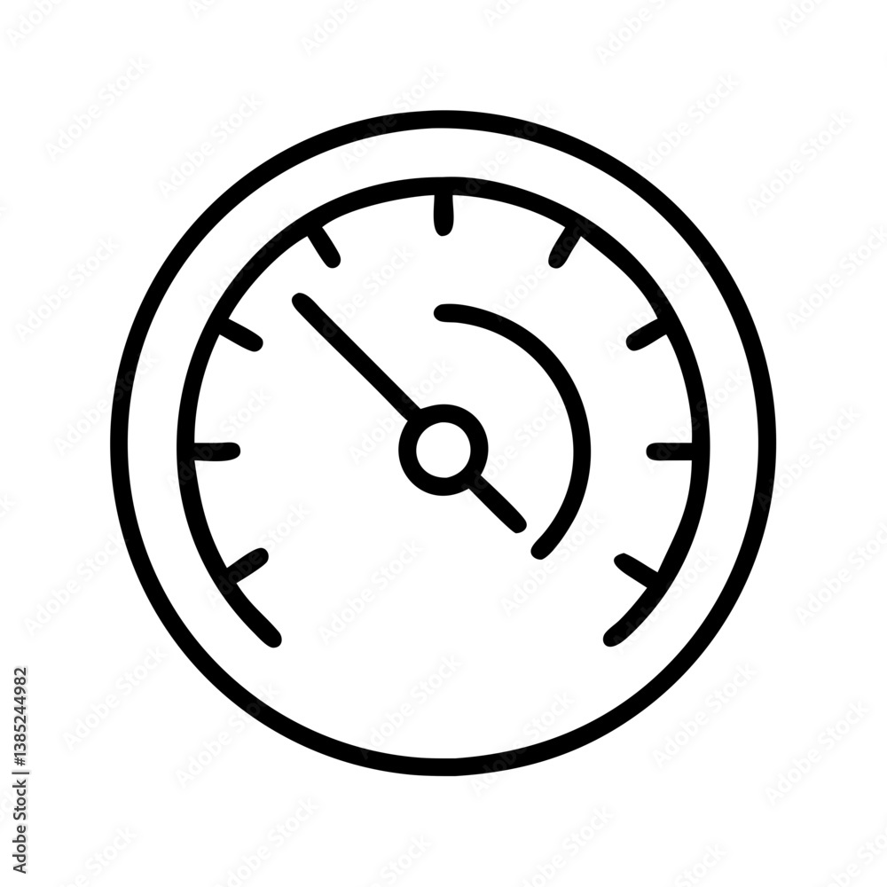 Poster gauge speedometer icon vector illustration showing measurement performance and dashboard indicator d